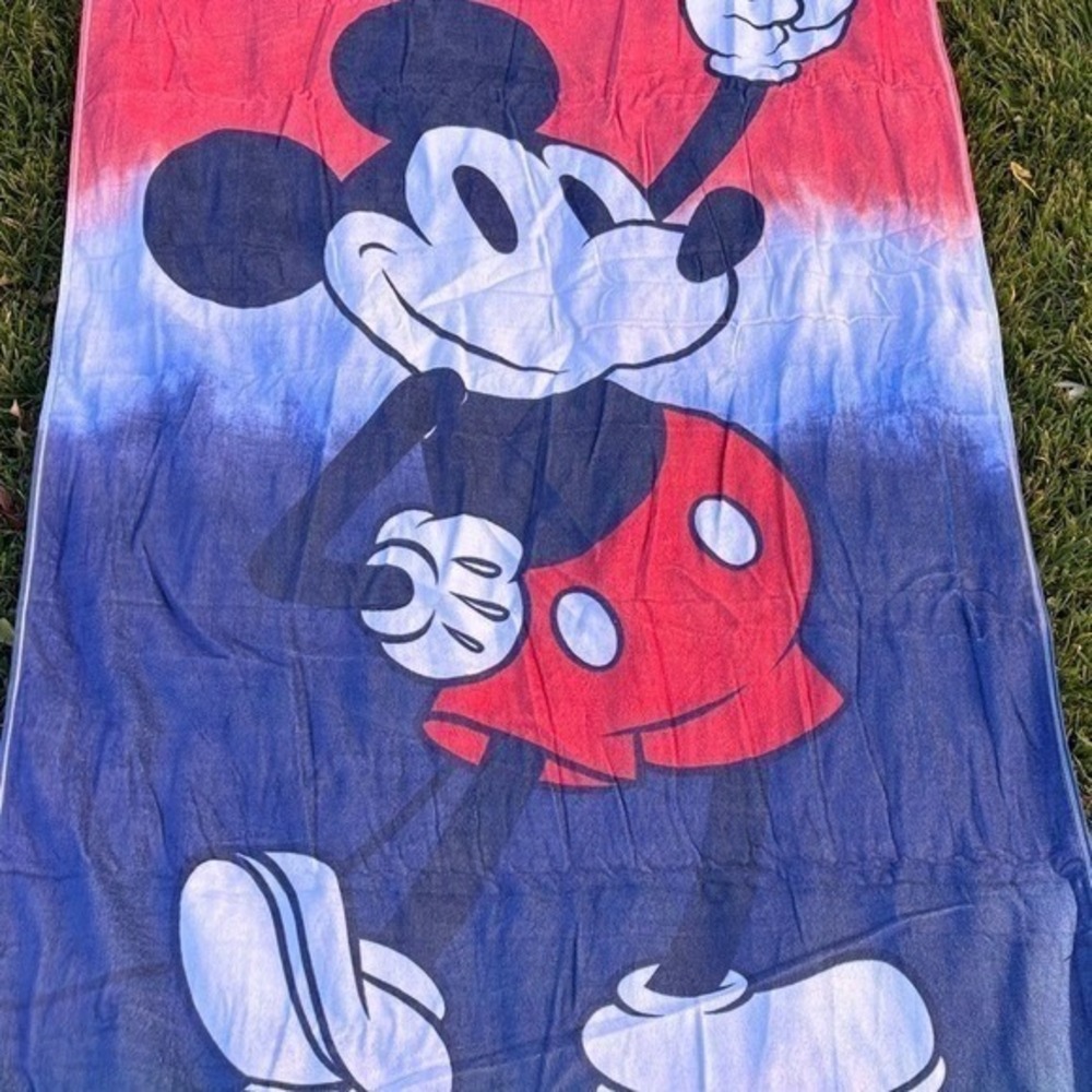 Disney Mickey Mouse Beach Towel America July 4th Summer Oversized 36" x 72" NEW - Picture 6 of 13
